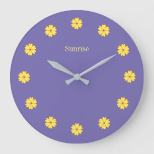 Elegant Lavender Blue & Flowers Wall Clock Stor Klocka