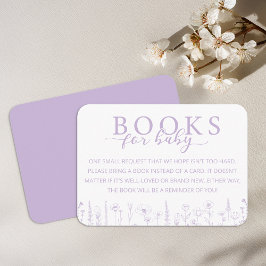 Elegant Lavender Books for Baby Card Tilläggskort
