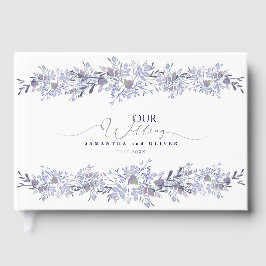 Elegant Lavender Botanical Bröllop Guest Bok