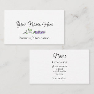 Elegant lavender botaniska grey visitkort