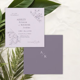 Elegant Lavender Bröllop Inbjudningar
