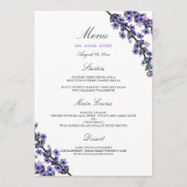 Elegant Lavender Bröllop Midmeny Meny