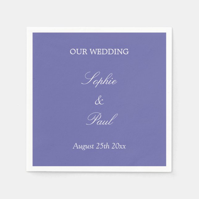 Elegant Lavender Bröllop Napkins Pappersservett (Framsidan)