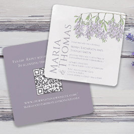 Elegant Lavender Bröllop Wisteria Anpassningsbar Inbjudningar