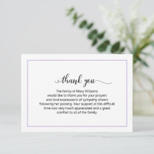 Elegant Lavender Calligraphy Funeral Tack
