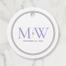 Elegant Lavender Couples Monogram Bröllop Gåvor Etiketter