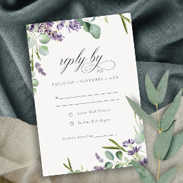 Elegant Lavender Eucalyptus Leafy Foliage Bröllop OSA Kort