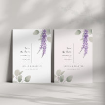 Elegant Lavender Eucalyptus Löv Save Date