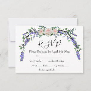 Elegant Lavender Eucalyptus rosa vit ros osa Kort
