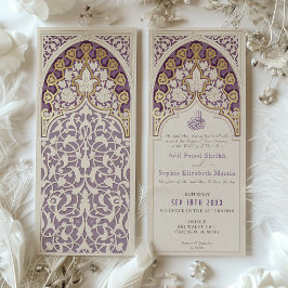 Elegant Lavender & Faux Gold Foil Islamic Bröllop Inbjudningar