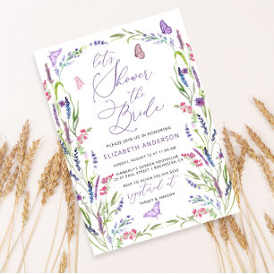 Elegant Lavender Flower Inbjudningskort för möhipp
