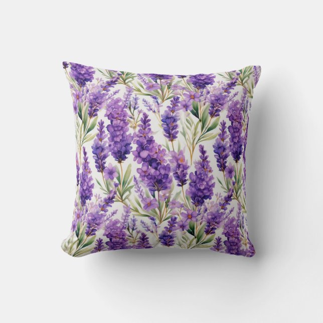 Elegant Lavender Flowers Kudde (Framsida)