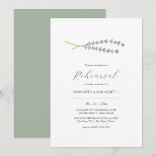 Elegant Lavender Flowers Rehearsal Dinner Inbjudningar