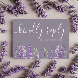 Elegant Lavender & Foliage OSA Bröllop Kort