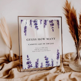 Elegant lavender Garanterar hur många babyduschspe Poster