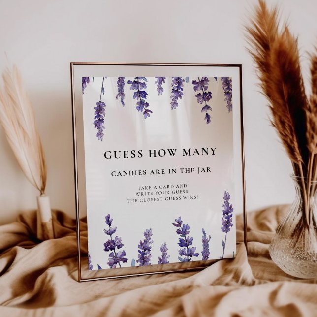 Elegant lavender Garanterar hur många babyduschspe Poster (Skapare uppladdad)