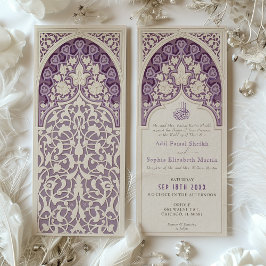 Elegant Lavender Islamic Snöre Bröllop Inbjudningar