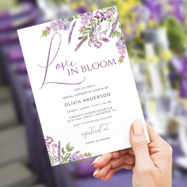 Elegant Lavender Kärlek i Bloom Möhippa Invit Inbjudningar