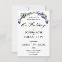 Elegant Lavender kränker vattenfärgen Bröllop