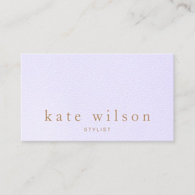 Elegant Lavender Leather Professionell Visitkort (Framsida)