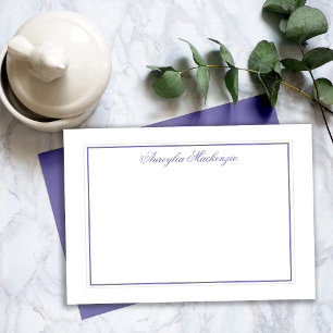 Elegant Lavender Lila and White Personlig Anteckningskort