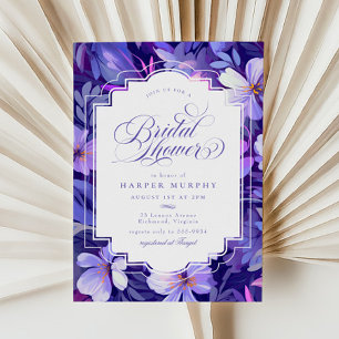 Elegant Lavender Lila Blommigt Möhippa Inbjudningar