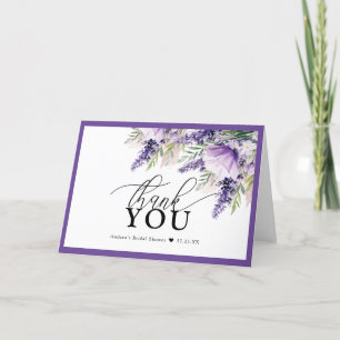 Elegant Lavender Lila blommor Tack Kort