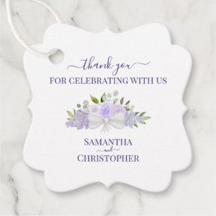Elegant Lavender Lila Boho Bröllop Tack Gåvor Etiketter