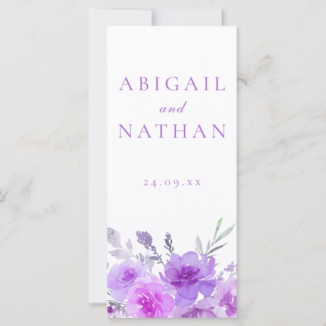 Elegant Lavender Lila Bröllop Ceremony (Framsida)