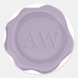 Elegant Lavender Lila Monogram Bröllop Vax säl Runt Klistermärke