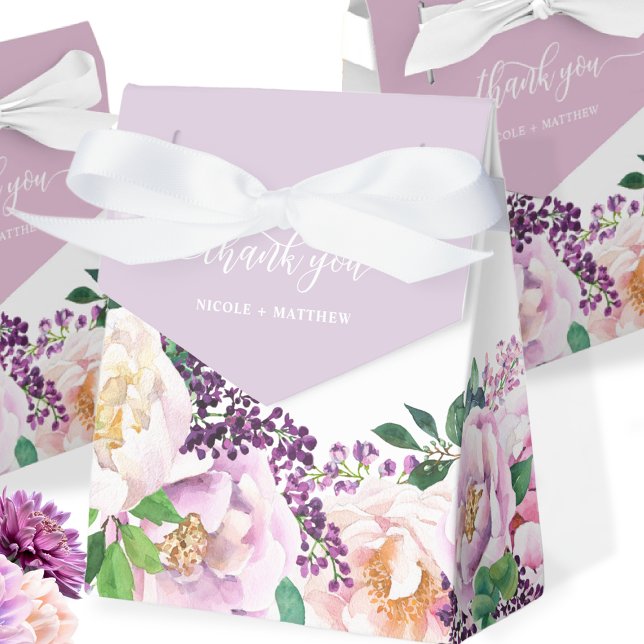 Elegant Lavender Lila Pastel Blommigt Favoritruta Presentaskar (Skapare uppladdad)