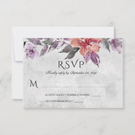 Elegant Lavender Lila Peach Blommigt Vattenfärg OSA Kort