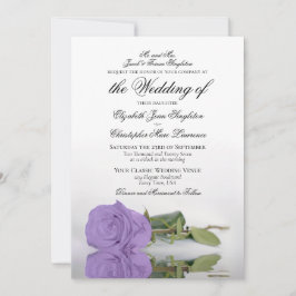Elegant Lavender Lila Ro Formal Bröllop Inbjudningar