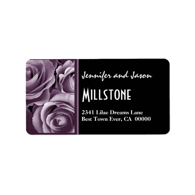 Elegant Lavender Lila Ro Modern Lettering Adressetikett (Framsidan)