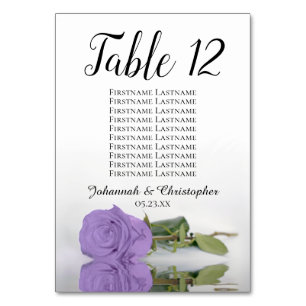 Elegant Lavender Lila Ro sätesdiagram Bröllop Bordsnummer