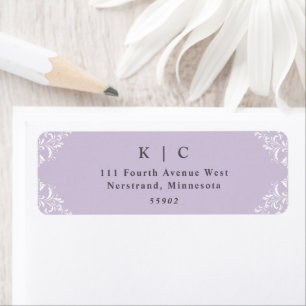 Elegant Lavender Lilac Bröllop Returadress Etikett