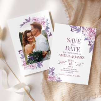 Elegant Lavender Lilac Photo Arch Boho-inbjudan Inbjudningar