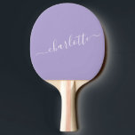Elegant Lavender Lilac Script Namn Personlig Pingisracket<br><div class="desc">Elegant Lavender Lilac Script Namn Personlig Ping Pong Paddle</div>