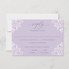Elegant Lavender Lilac Vintage Classic Bröllop OSA Kort