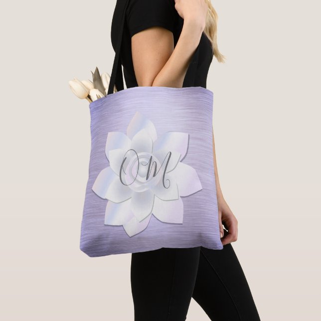 Elegant Lavender Lotus OM Tygkasse (Närbild)