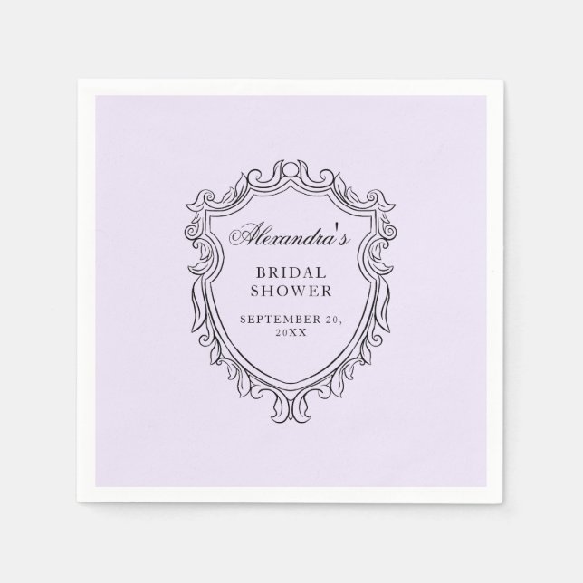 Elegant Lavender Möhippa Party Pappersservett (Framsidan)