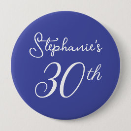 Elegant Lavender Monogram 30års födelsedag Party Knapp