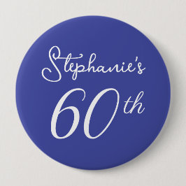 Elegant Lavender Monogram 60:e Födelsedagsfesten Knapp