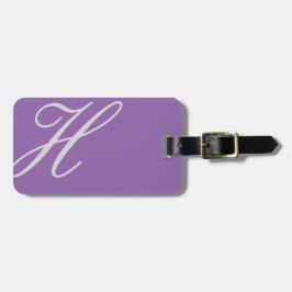Elegant Lavender Monogram Luggage Tag Bagagebricka