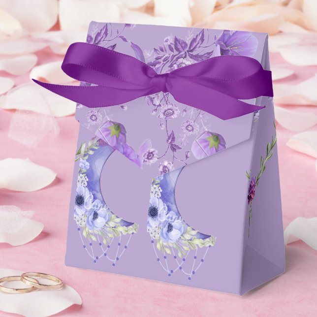 Elegant Lavender Moon Wedding Favor Box Presentaskar (Bröllop)