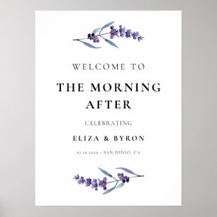 Elegant lavender morgonen efter välkomstsignatur poster