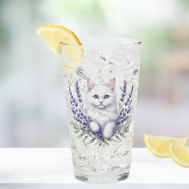 Elegant Lavender och Kat Birthday Glaskopp