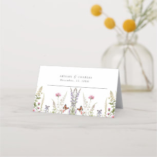 Elegant Lavender och vildblomma Placeringskort
