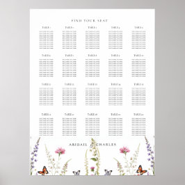 Elegant Lavender och Wildblomma Bloom Seating Poster