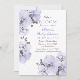 Elegant Lavender Orchid Baby Shower Invitation Inbjudningar